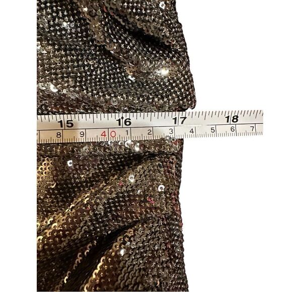 Dress the Population Jordan Gunmetal Sequin Gown Size  XL - Picture 16 of 16